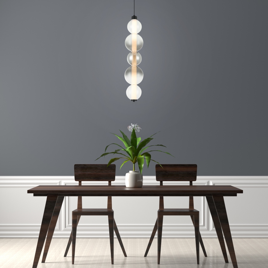 LED-hanglamp met kabel LUMMI LED/19W/230V zwart/rookglas