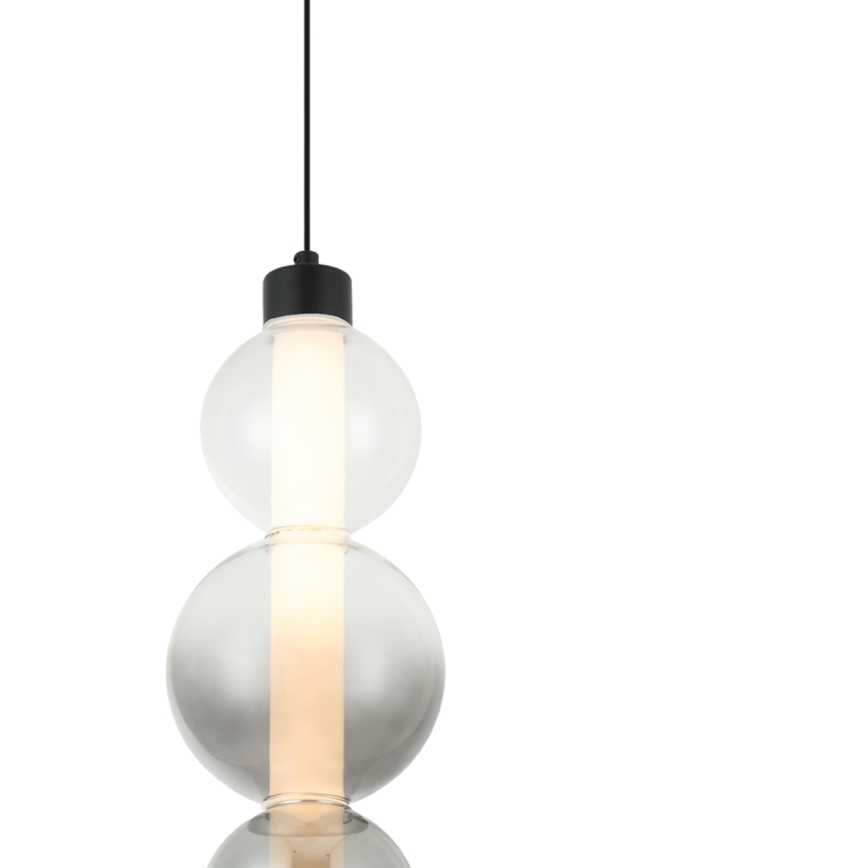 LED-hanglamp met kabel LUMMI LED/19W/230V zwart/rookglas