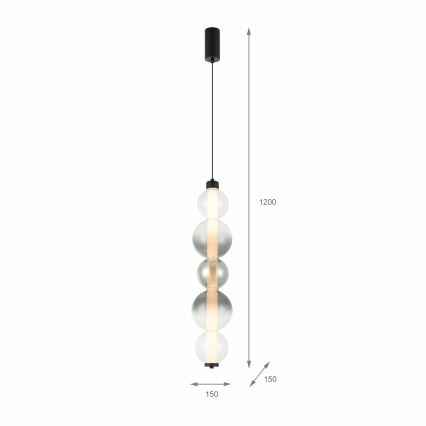 LED-hanglamp met kabel LUMMI LED/19W/230V zwart/rookglas