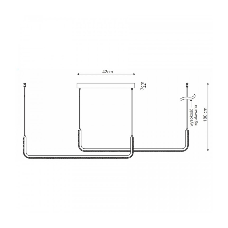 LED-hanglamp met kabel MALAWI 2xLED/20W/230V 3000/4000/6000K zwart
