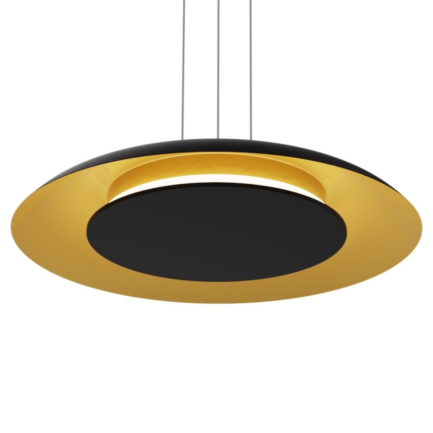 LED-hanglamp met kabel PIATTINO LED/30W/230V 2700/3200/4000K Ø 40 cm zwart/goud