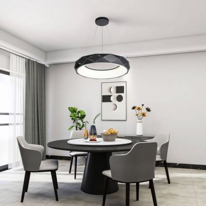 LED-hanglamp met kabel REUS LED/36W/230V 4000K Ø 61 cm zwart