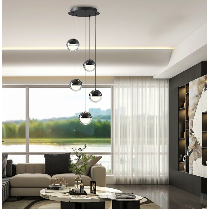 LED-hanglamp met kabel ZIREA LED/30W/230V zwart