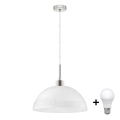 LED-hanglamp met kabelophanging 1xE27/60W/230V wit/helder