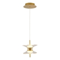 LED-hanglamp met kabelophanging BUTTERFLY 2xLED/5W/230V 3000K goudkleurig