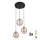 LED-hanglamp met kabelophanging DEVI 3xE27/15W/230V zwart/rookbeige