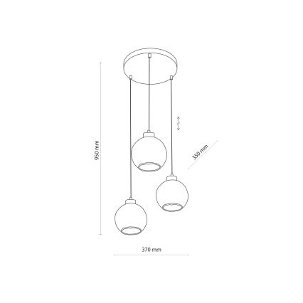 LED-hanglamp met kabelophanging DEVI 3xE27/15W/230V zwart/rookbeige