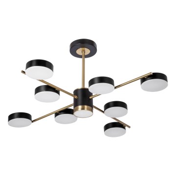 LED Hanglamp met vaste pendel 8xLED/7W/230V + LED/6W 3000-6000K diameter 77 cm goud/zwart