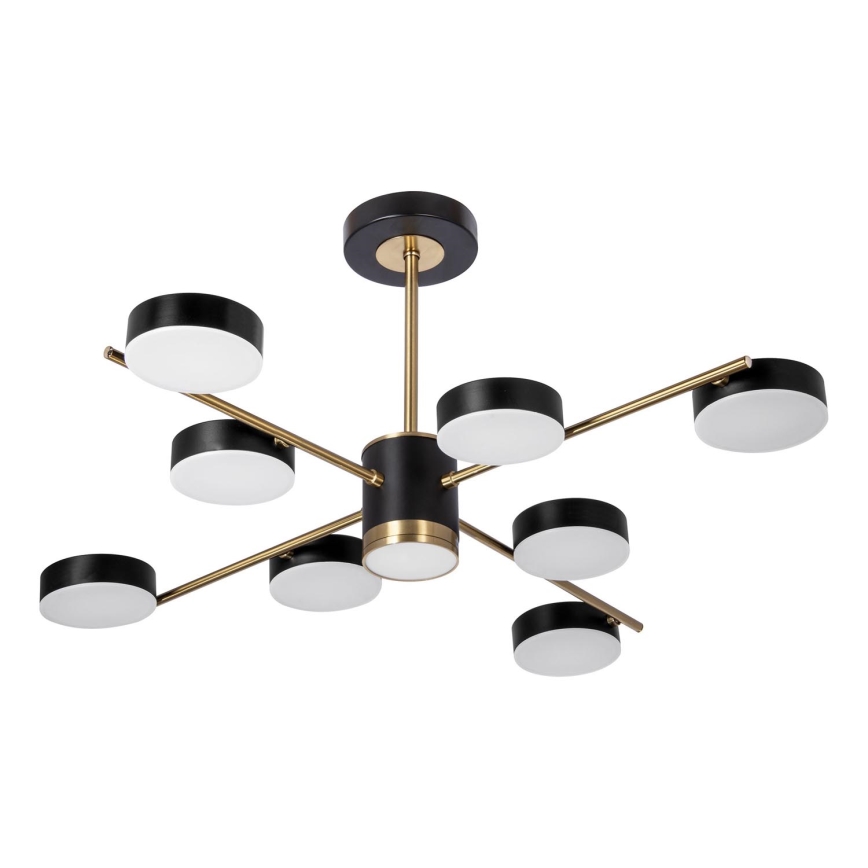 LED Hanglamp met vaste pendel 8xLED/7W/230V + LED/6W 3000-6000K diameter 77 cm goud/zwart