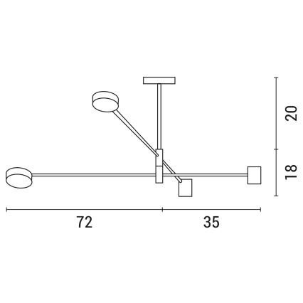 LED Hanglamp met vaste pendel LED/24W/230V 3000K zwart