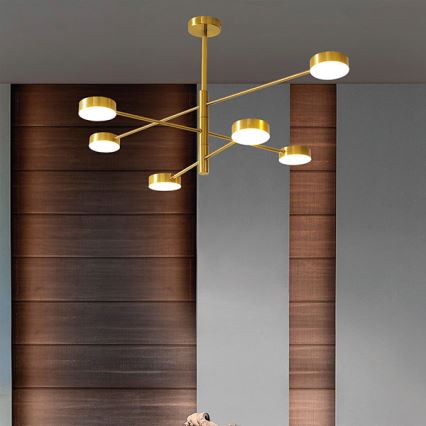 LED Hanglamp met vaste pendel LED/30W/230V 3000K goud
