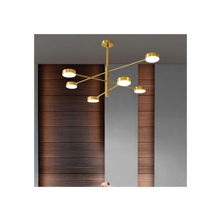 LED Hanglamp met vaste pendel LED/30W/230V 3000K goud