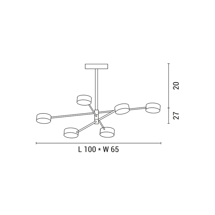 LED Hanglamp met vaste pendel LED/30W/230V 3000K goud