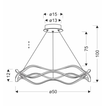 LED Hanglamp op draad VAVE LED/28W/230V rosegoud