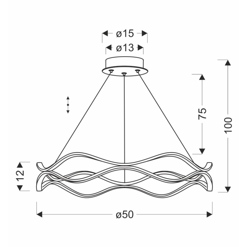 LED Hanglamp op draad VAVE LED/28W/230V rosegoud