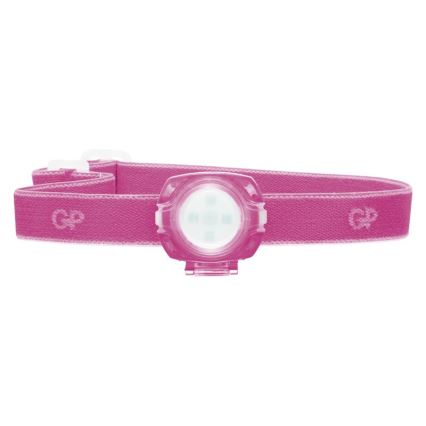 LED Hoofdlamp GP EVERYBODY 4xLED/2×CR2025 roze