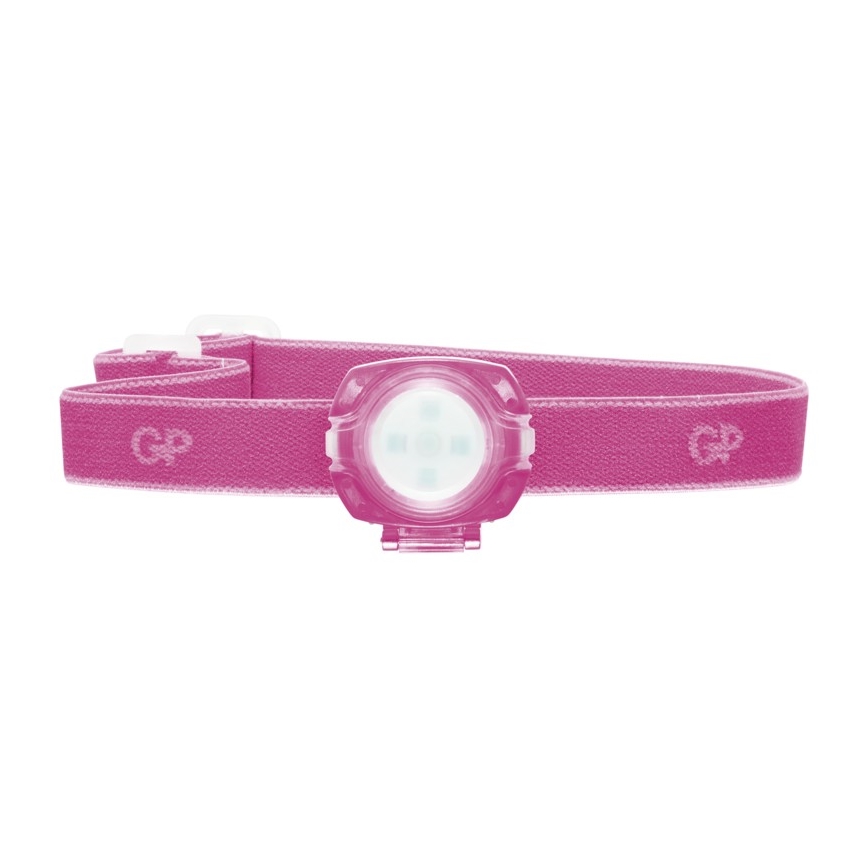 LED Hoofdlamp GP EVERYBODY 4xLED/2×CR2025 roze
