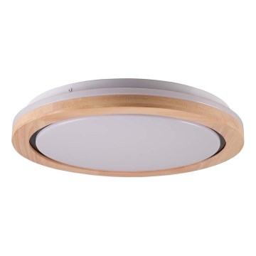 LED houten plafondlamp voor de badkamer, 24W/230V, Ø 39 cm, IP44, eiken