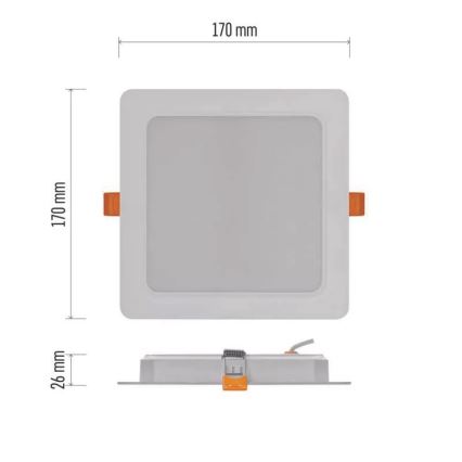 LED Inbouw Lamp LED/18W/230V 17x17 cm wit