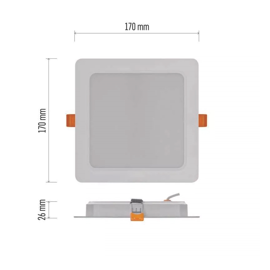 LED Inbouw Lamp LED/18W/230V 17x17 cm wit