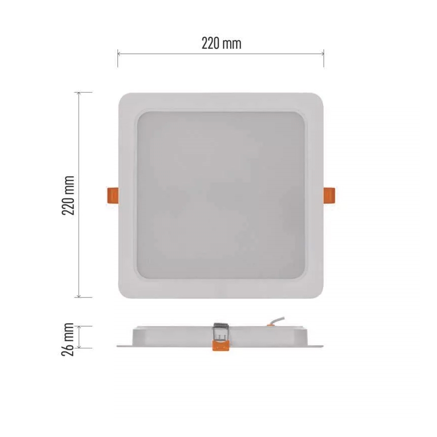 LED Inbouw Lamp LED/24W/230V 22x22 cm wit