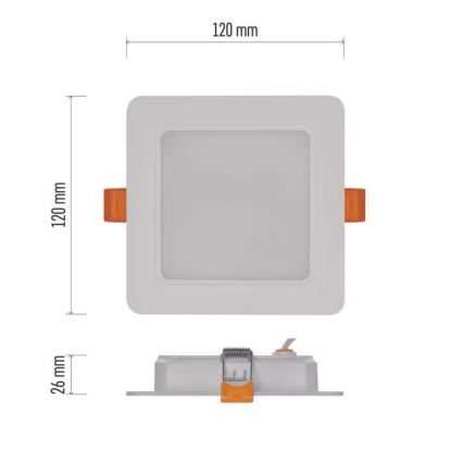 LED Inbouw Lamp LED/9W/230V 12x12 cm wit
