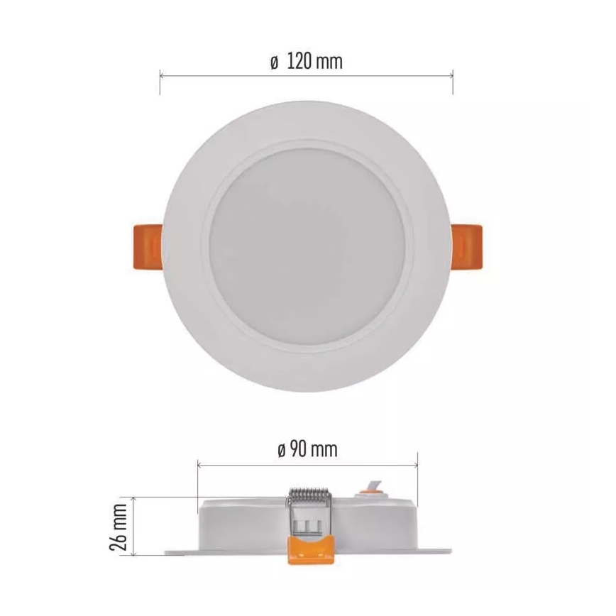 LED Inbouw Lamp LED/9W/230V diameter 12 cm wit