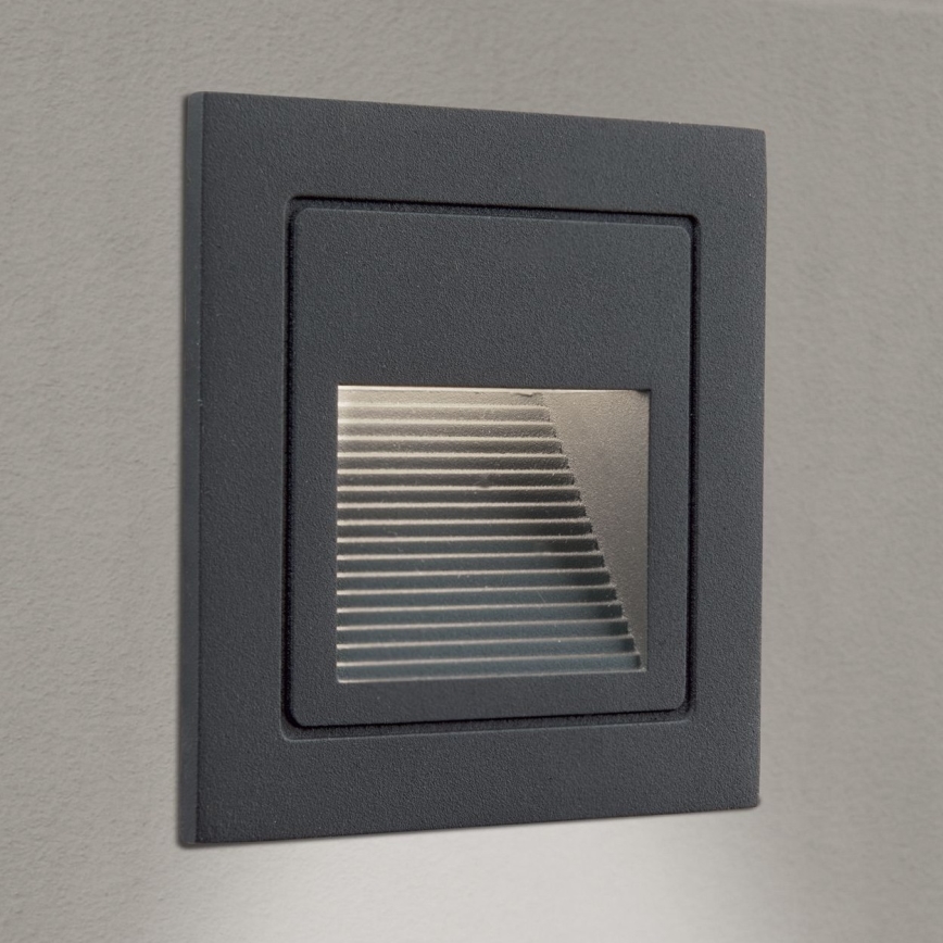 LED Inbouw lamp LORO LED/2W/230V IP65 antraciet
