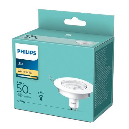 LED Inbouw Lamp Philips 1xGU10/4,7W/230V 2700K