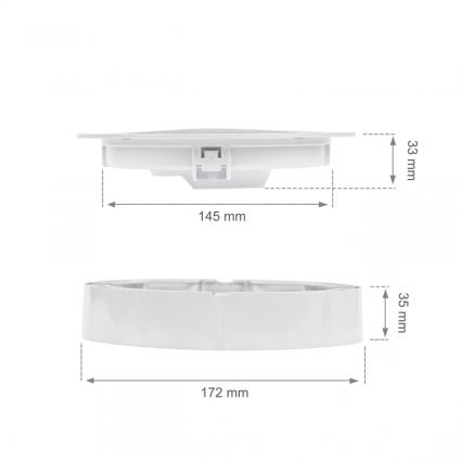 LED inbouwarmatuur ALGINE 2-in-1 LED/12W/230V 3000K wit