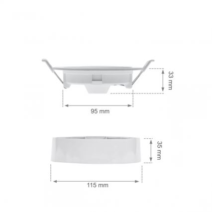LED inbouwarmatuur ALGINE 2-in-1 LED/6W/230V 4000K wit