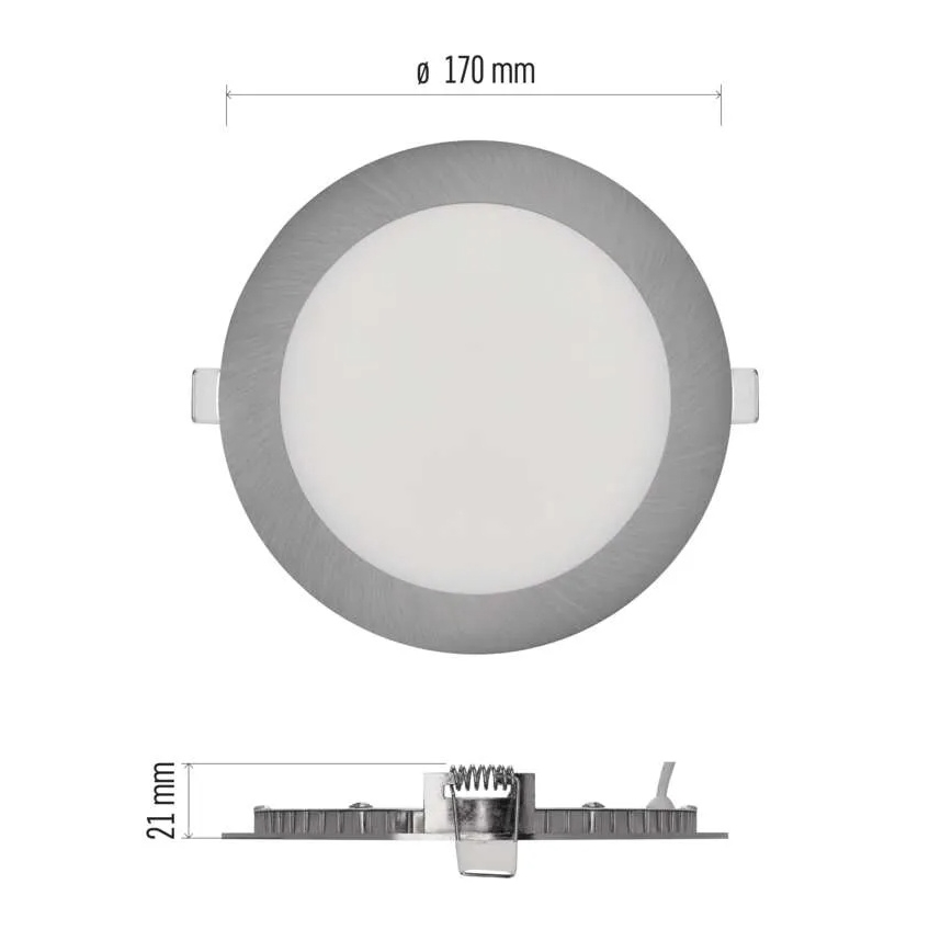 LED inbouwarmatuur NEXXO LED/12,5W/230V 3000/3500/4000K zilverkleurig Ø 17 cm