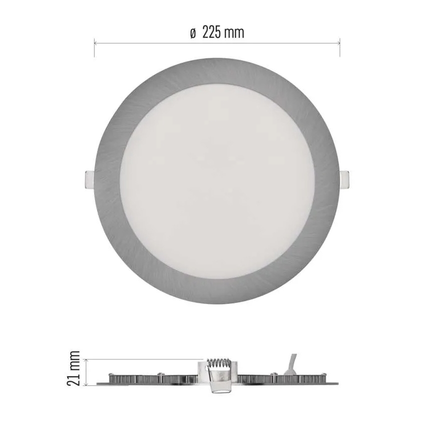 LED inbouwarmatuur NEXXO LED/18W/230V 3000/3500/4000K zilver diam. 22,5 cm