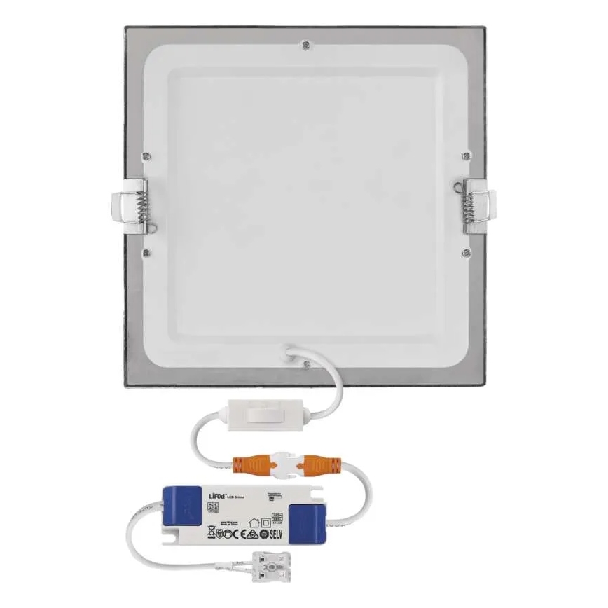 LED inbouwarmatuur NEXXO LED/18W/230V 3000/3500/4000K zilverkleurig 22,5x22,5 cm