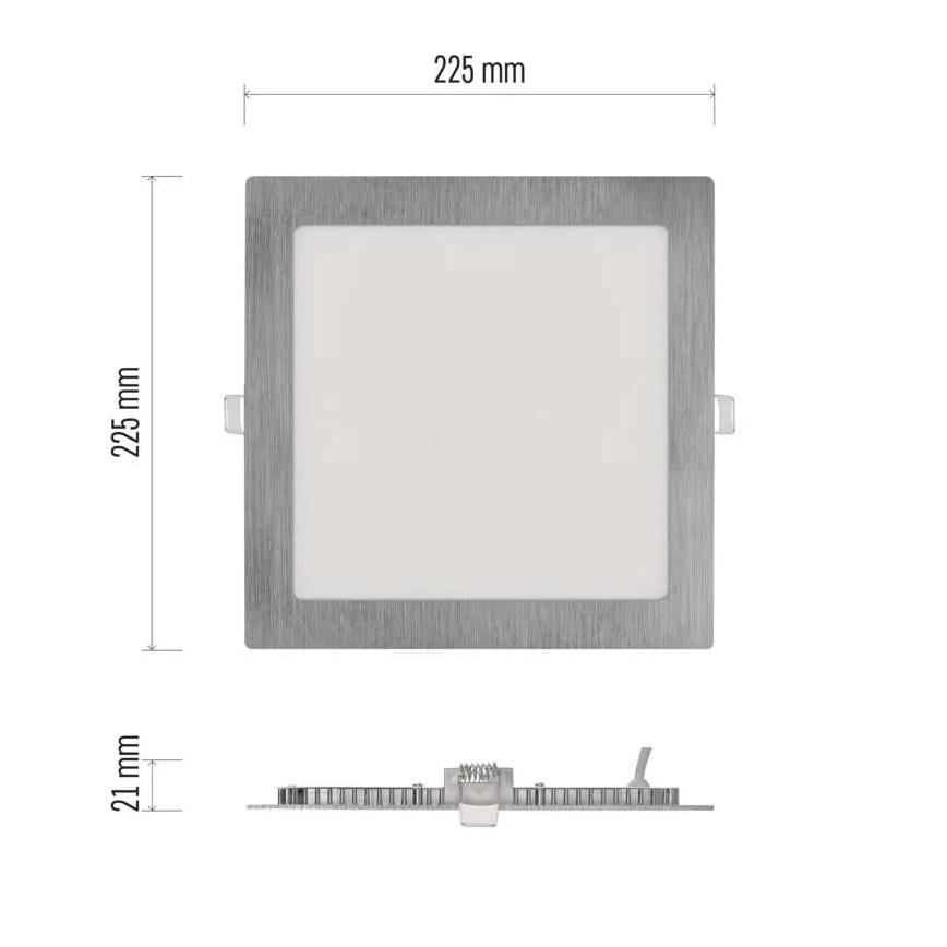 LED inbouwarmatuur NEXXO LED/18W/230V 3000/3500/4000K zilverkleurig 22,5x22,5 cm