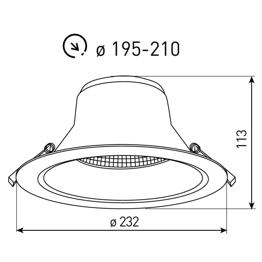 LED inbouwarmatuur voor badkamer NYON LED/34W/230V 3000/4000/5700K Ø 23,2 cm IP44 wit