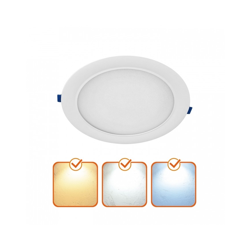 LED inbouwarmatuur SIGARO LED/24W/230V 3000/4000/6500K Ø 22 cm wit
