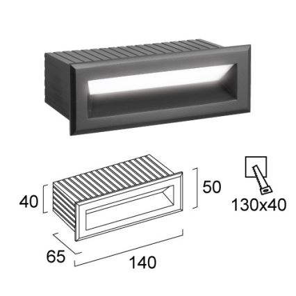 LED inbouwarmatuur voor buiten FLIK LED/3W/230V IP65 antraciet