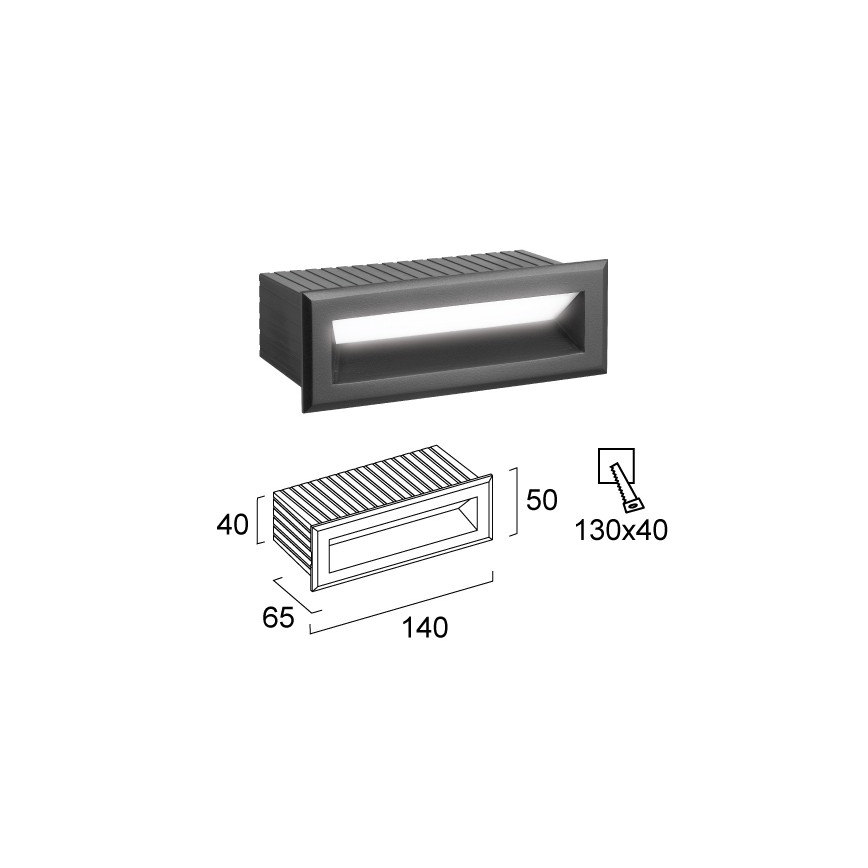LED inbouwarmatuur voor buiten FLIK LED/3W/230V IP65 antraciet