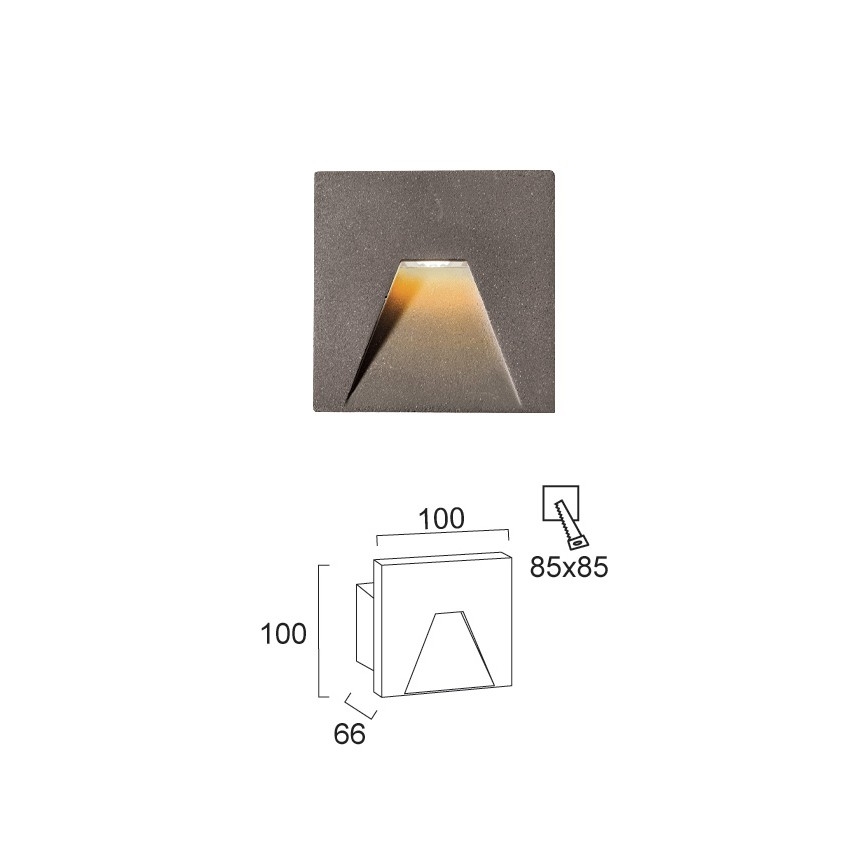 LED inbouwarmatuur voor buiten SPACE LED/4W/230V IP65 grijs