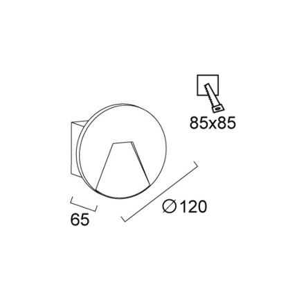 LED inbouwarmatuur voor buiten SPACE LED/4W/230V IP65 grijs
