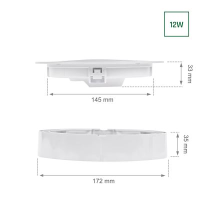 LED Inbouwlamp ALGINE 2in1 LED/12W/230V 4000K