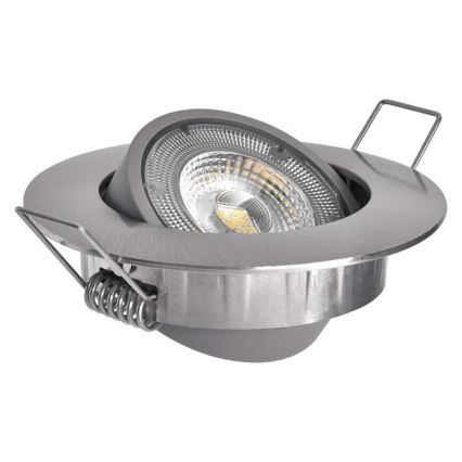 LED Inbouwlamp EXCLUSIVE 1xLED/5W/230V 3000 K zilver