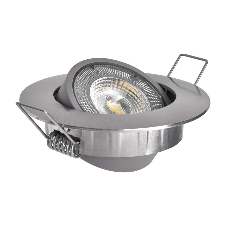LED Inbouwlamp EXCLUSIVE 1xLED/5W/230V 3000 K zilver