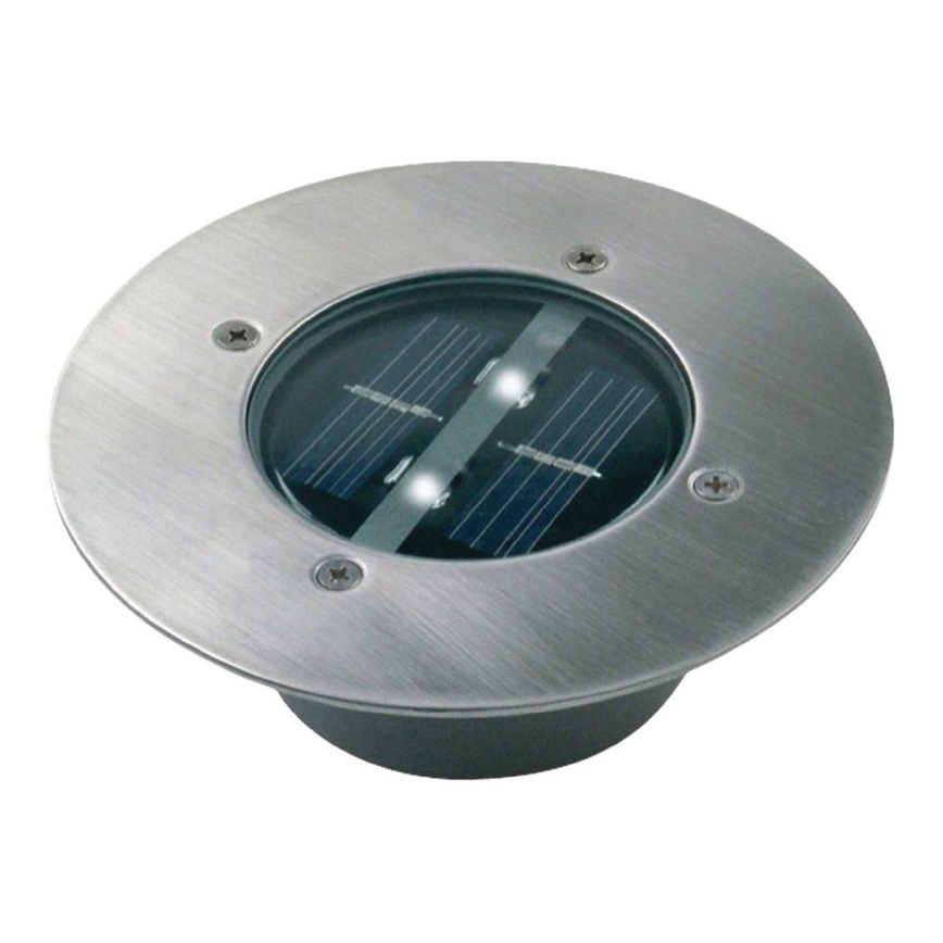 LED Inbouwlamp op zonne-energie met schemersensor ​ LED/0,12W/2xAAA IP67 roestvrij ring