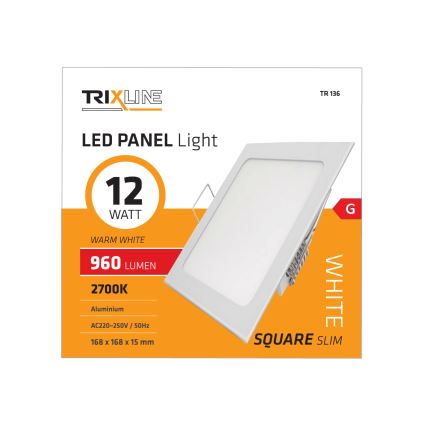 LED Inbouwlamp SQUARE LED/12W/230V 2700K