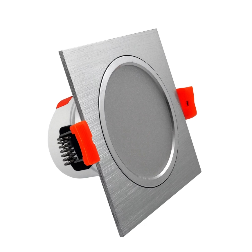 LED Inbouwlamp VENUS LED/7W/230V zilver hoekig