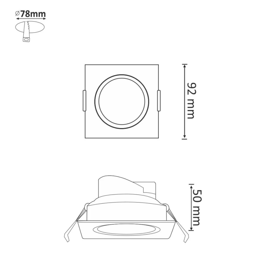 LED Inbouwlamp VENUS LED/7W/230V zilver hoekig