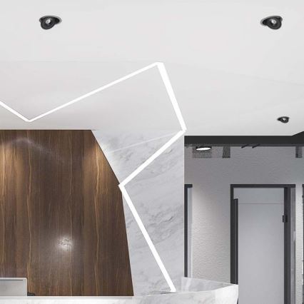 LED Inbouwspot LED/12W/230V 3000/4000/6400K Ø 12 cm zwart