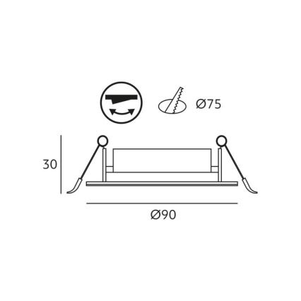 LED inbouwspot BRINO LED/3/5/7W/230V 3000/4000/6500K zwart